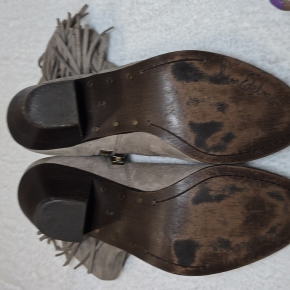 Sam Edelman Louie Tanish Gray Fringe Ankle Bootie 9 Western Cowgirl - Picture 11 of 13